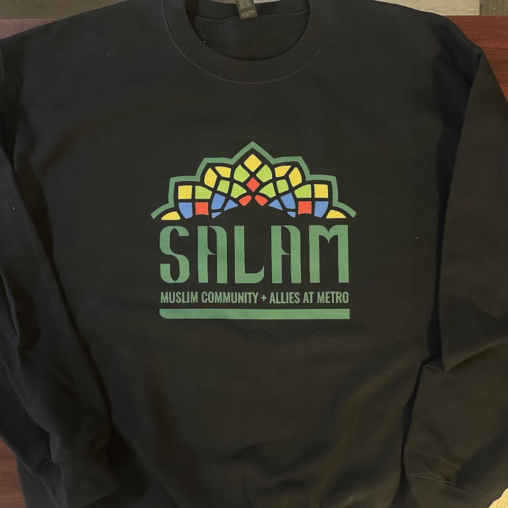 Black Salam crewneck sweatshirt with multicolor front print